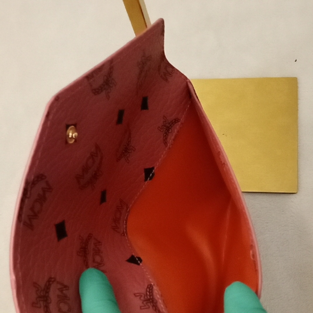 MCM Pink Envelope Clutch Pouch with Logo Pattern - Picture 3 of 7